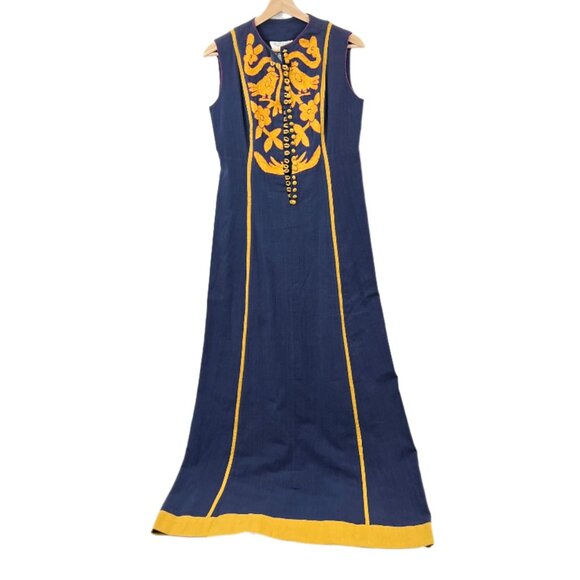 Vintage Gonzalo Bauer Girasol Embroieder Maxi Dress - Picture 2 of 7